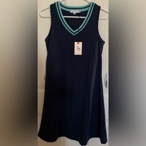 Sincerely Jules dark blue teal trim active v-neck tennis golf dress size small